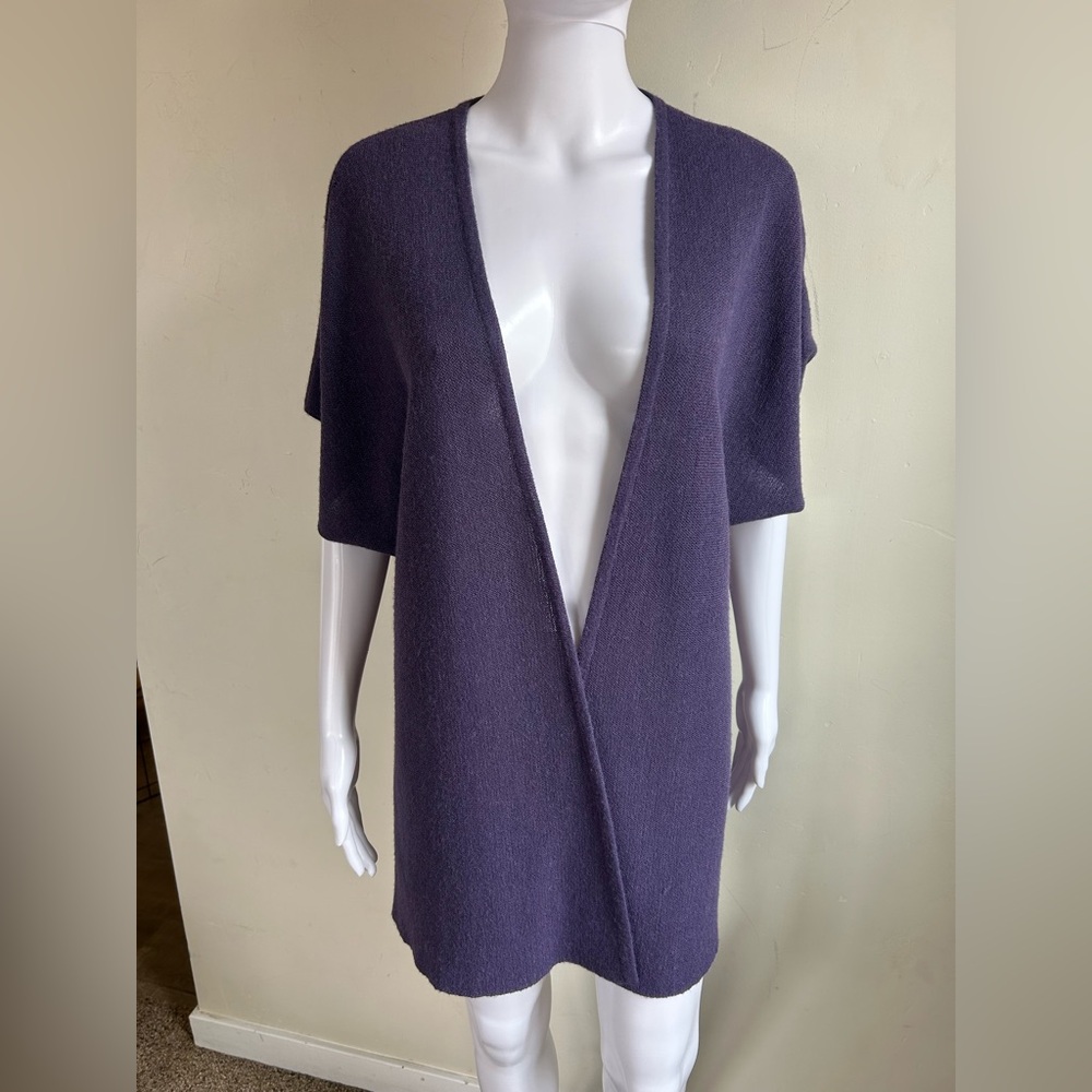 ▶️ Spirit of the Andes 100% Baby Alpaca Cardigan Sweater Purple Open Front